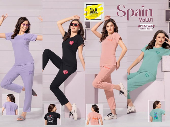 Vol Spain 101 Shinker Tencil Cotton Premium Summer Special Night Suit
